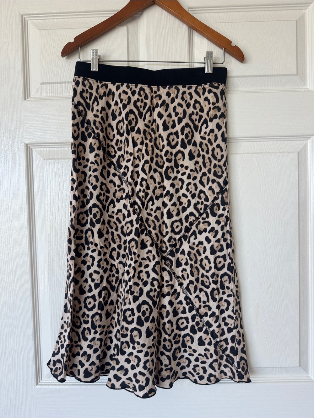 ATM Anthony Thomas Melillo Leopard-Print A-Line Midi Skirt - Beige and Black
